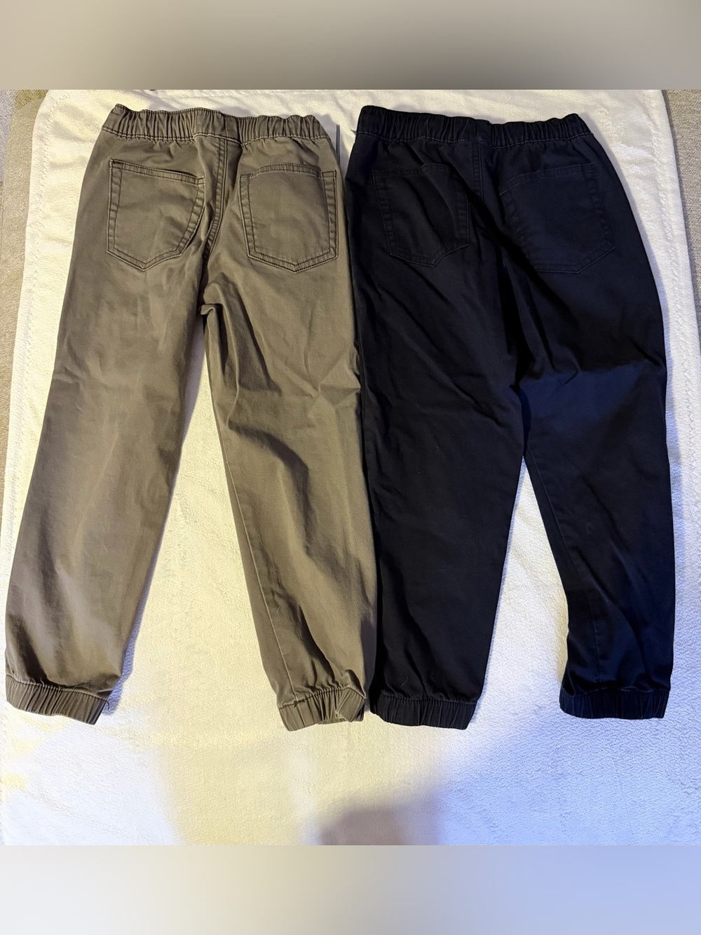 Kids size 6T Elastic-Waist Casual Jogger Pants - Gray and Navy Blue - Picture 3 of 3